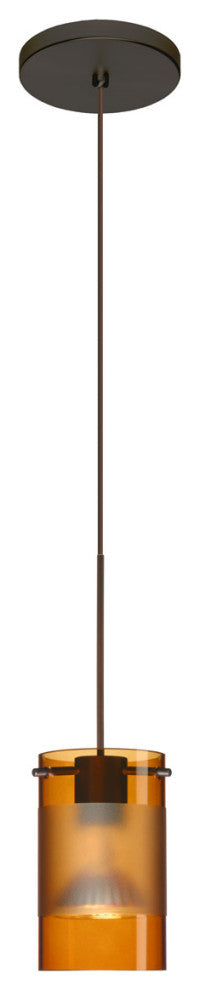 Scope 1 Light Pendant, Bronze, LED, Armagnac With Frost Glass