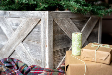 HomeRoots 23" Square Natural White Wash Christmas Tree Collar