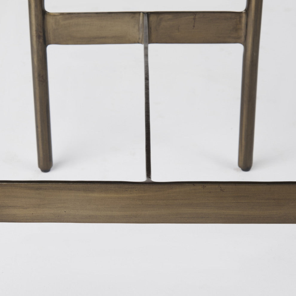 Cowhide Counter Stool With Gold Metal Frame