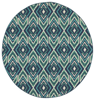Meridian 2209B, Navy/Green, 3'7"x5'6"