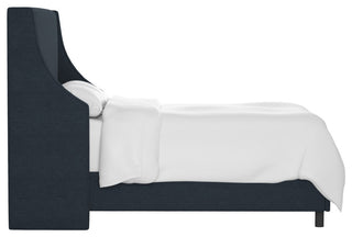 Wingback Bed, Linen Navy, Full
