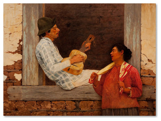 Almeida Junior 'The Guitar Player' Canvas Art, 19 x 14