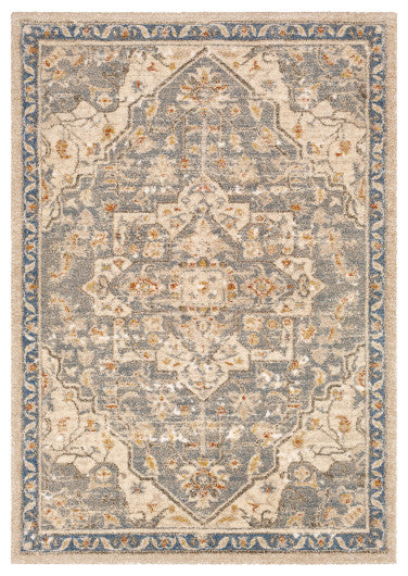 Surya Tuscany TUS-2309 7'10"x10'3" Rug, Denim/Champagne/Brown/White/Aqua/Blue