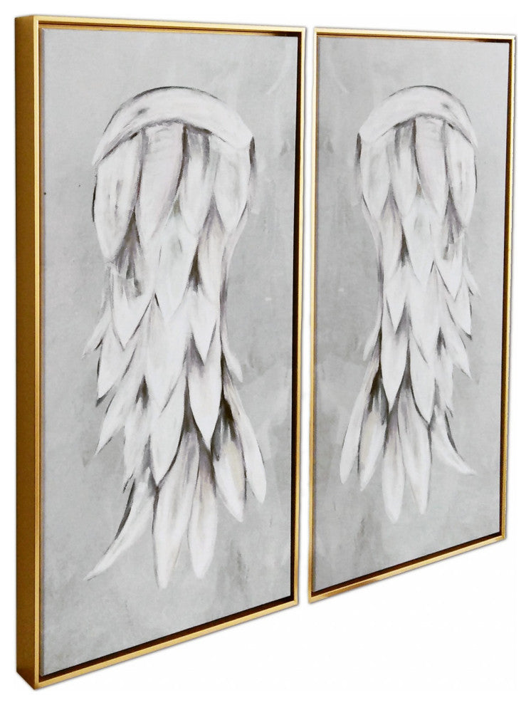 Innocent Angel Wings Framed Canvas Wall Art