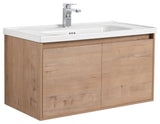 Wall Mounted Bathroom Vanity, Classic Oak, 36" W/ Sink