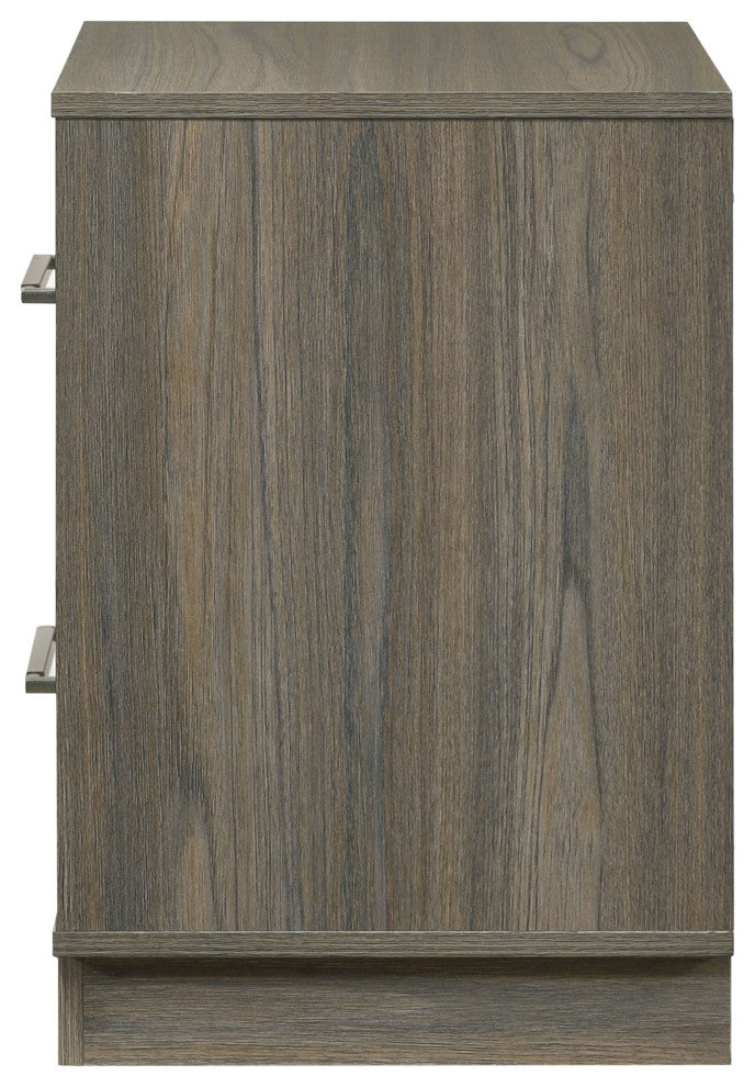 Fenwick 2-drawer Nightstand Bedside Table Grey Oak