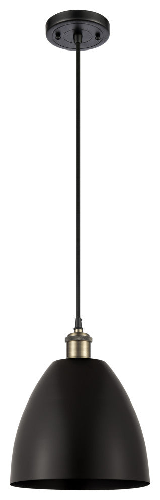 Ballston Dome Mini Pendant, Black Antique Brass