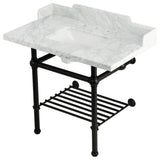 LMS3630MBSQB5 36" Console Sink with Brass Legs (8", 3 Hole)