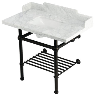 LMS3630MBSQB5 36" Console Sink with Brass Legs (8", 3 Hole)