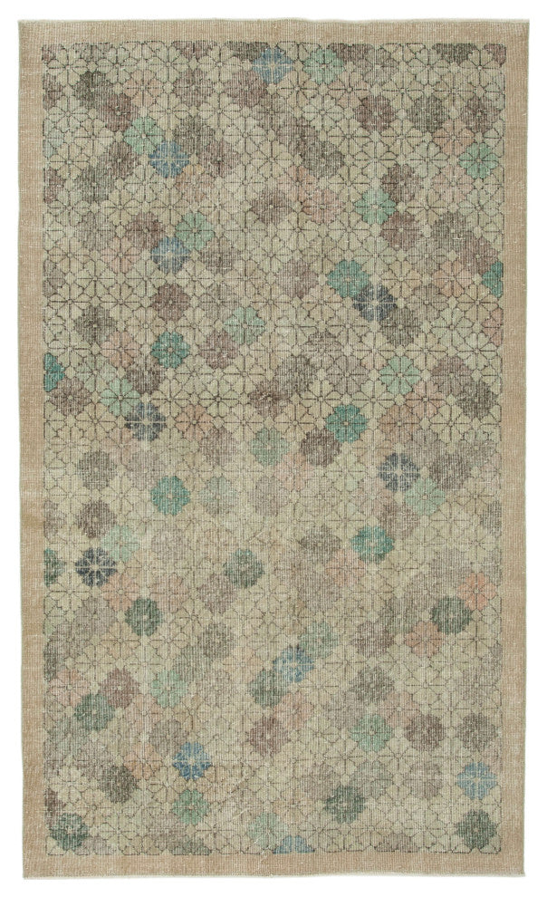 Rug N Carpet - Handmade Turkish 5' 0'' x 8' 7'' Contemporary Vintage Rug