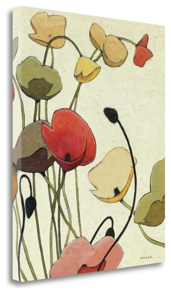 "Pavots Ondule II" By Shirley Novak, Giclee Print on Gallery Wrap Canvas