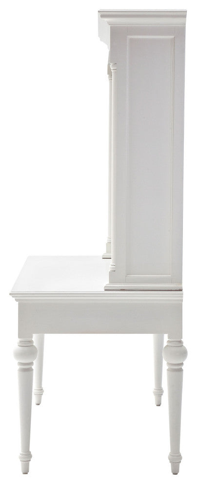 Antiqued White Provencial Writing or Computer Desk With Hutch