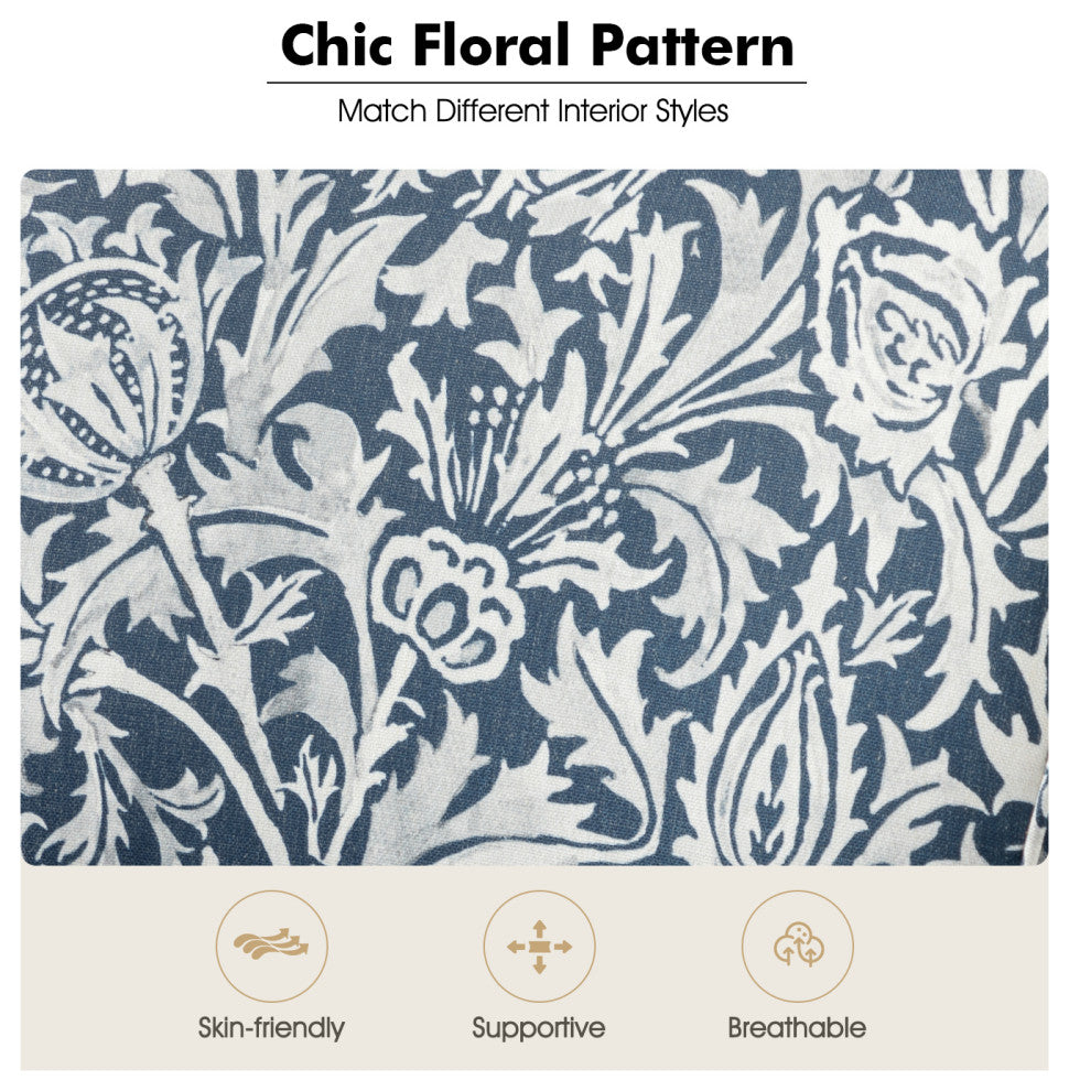 Wooden Upholstered Armchair, Navy