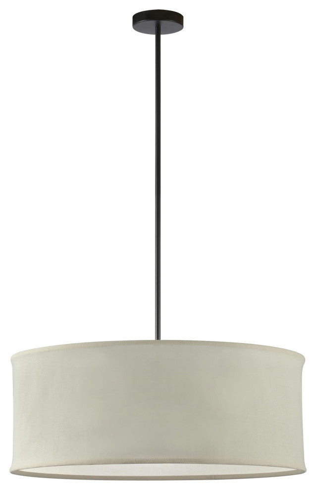 Philis 4 Light Incandescent Pendant, Matte Black w/ Beige Shade, PHL-264P-MB-BG