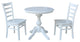 30" Round Top Pedestal Table - With 2 Emily Chairs