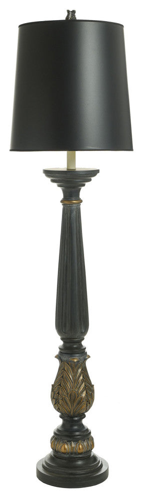 Dann Foley Floor Lamp Grecian Motifs, Malta Black, Bronze Black, Gold