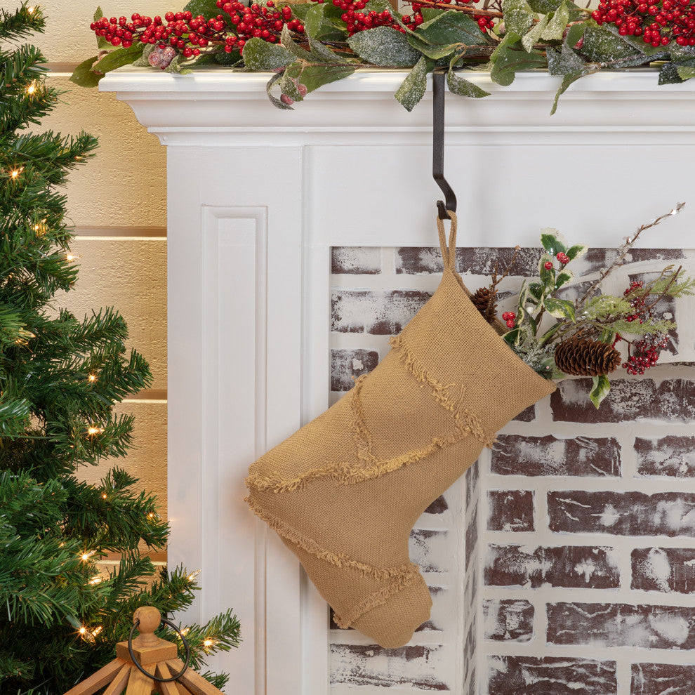 Burlap Natural Reverse Seam Stocking, 11x15