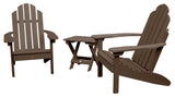 Westport 3-Piece Adirondack Chair and Side Table Set, Weathered Acorn