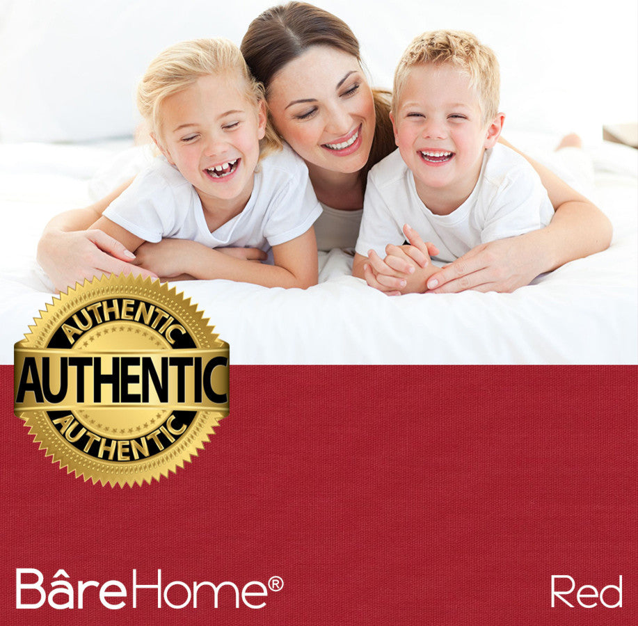 Comforter, Sheet, and Bed Skirt, Red, White, White, Split Queen