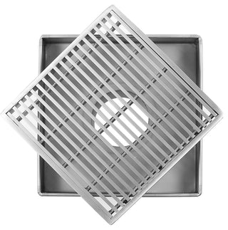 LUXE Square Wedge Wire Shower Drain, 5"x5"