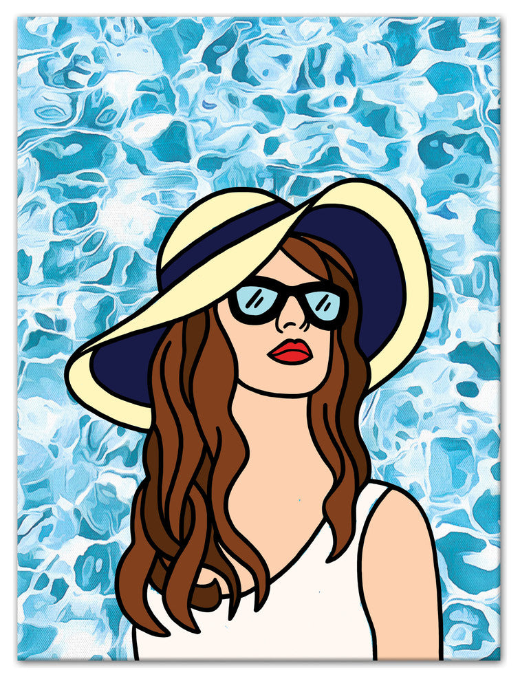 Woman At The Pool 30x40 Canvas Wall Art