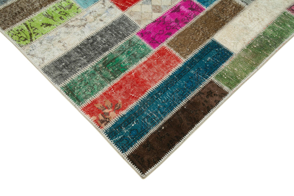 Rug N Carpet - Handmade Oriental 6' 7" x 10' 1" Decorative Patchwork Area Rug