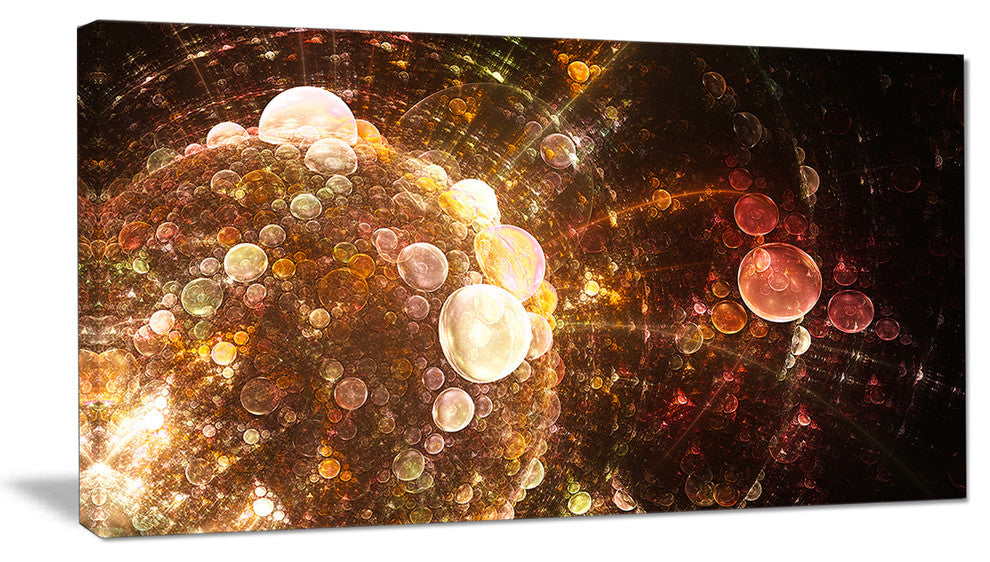 Brown World Bubbles Water Drops, Floral Canvas Art Print, 40x20