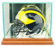 Mini Football Helmet Display Case, Walnut