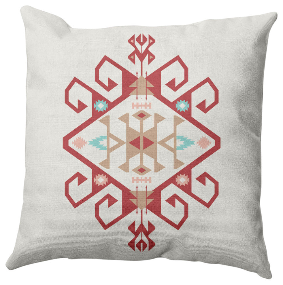 Southwest Medallion Decorative Throw Pillow, Ligonberry Red, 18"x18"