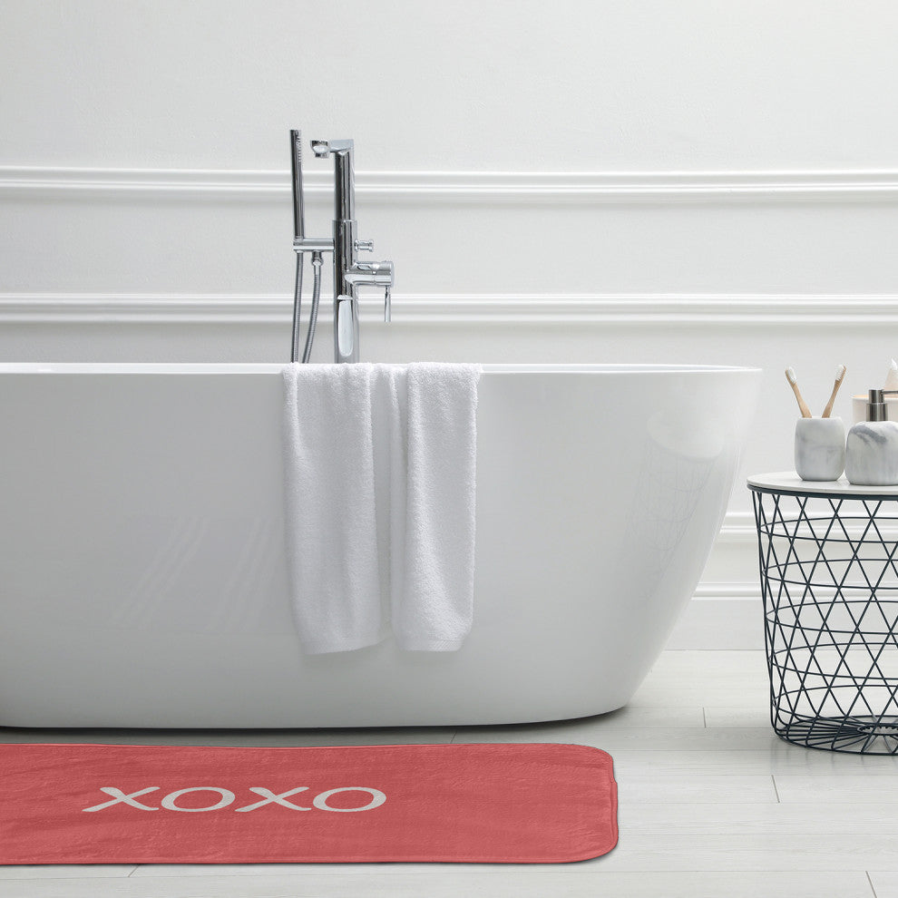 24" x 17" XOXO Bathmat, Coral