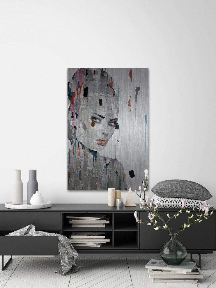 "Beauty Stare Down" Painting Print on Brushed Aluminum, 40"x60"