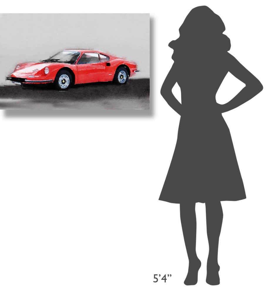 "Ferrari Dino 246 GT Watercolor" Fine Art Print