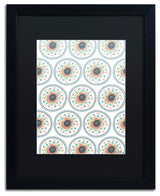 Elizabeth Caldwell 'Floral Suzanis' Art, Black Frame, Black Mat, 16x20