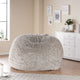Alvin Modern Glam 5 Foot Short Faux Fur Bean Bag, Gray Pebble Pattern