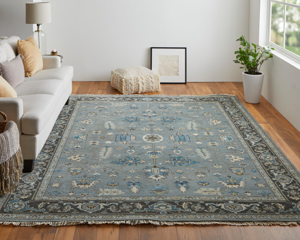 Weave & Wander Alden Rug, Steel/Chocolate, 7'9"x9'9"