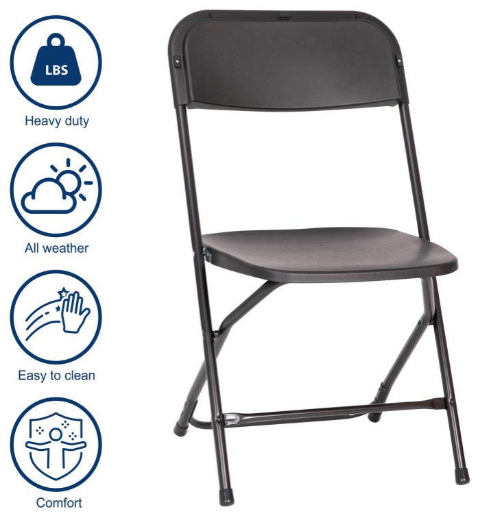 Hercules Big & Tall Commercial Folding Chair/Extra Wide 650LB. Capacity 4-Pack,