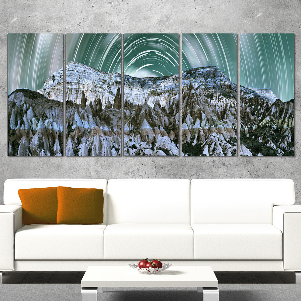 "Cappadocia Valley Panoramic View" Landscape Print Wall Art, 5 Panels, 60"x28"