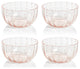Pescara White Dot Condiment Glass Bowls, Set of 4, Pink