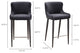Contemporary Etta Counter Stool Dark Grey - Grey