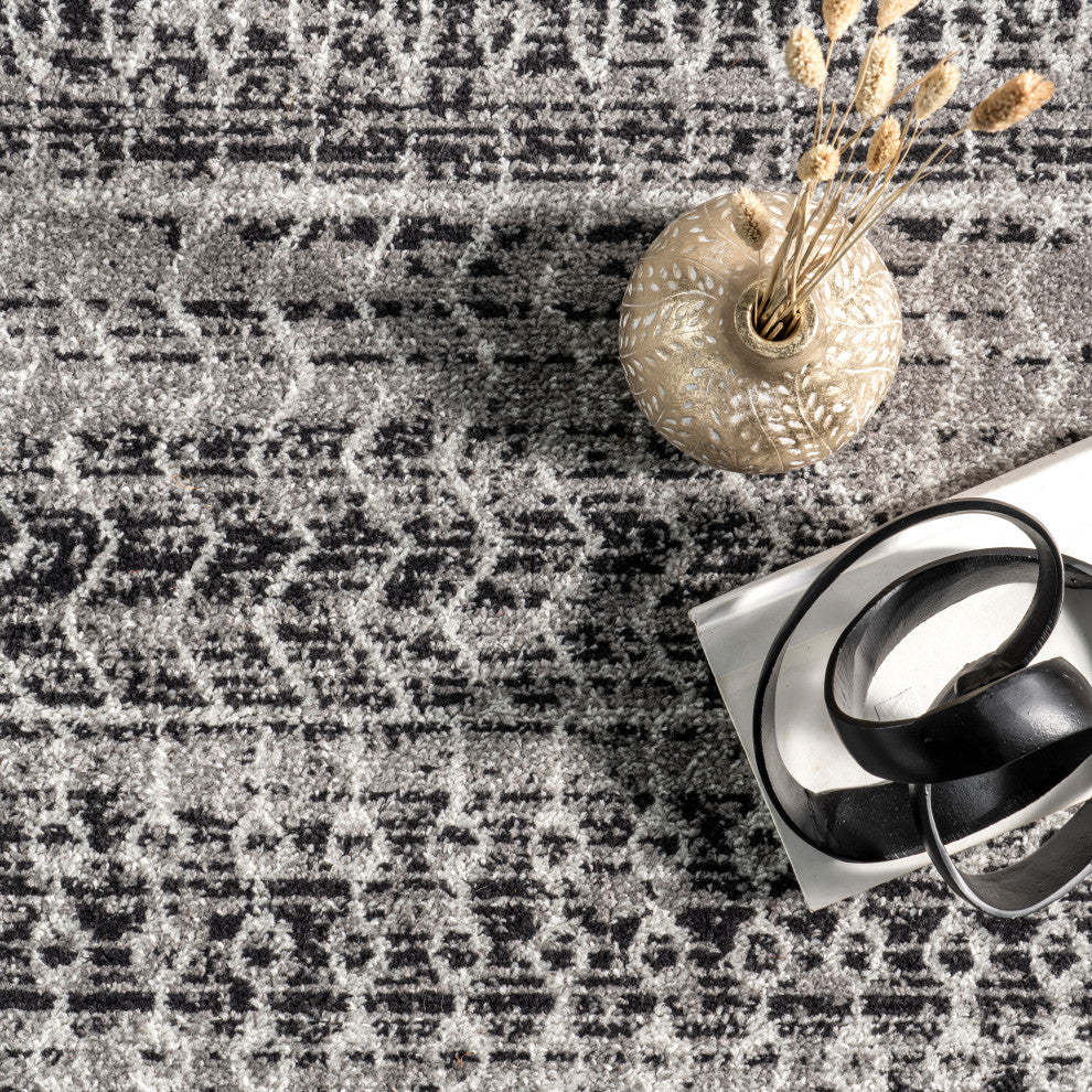 Nuloom Nova Stripes Contemporary Area Rug, Dark Grey 4'x6'