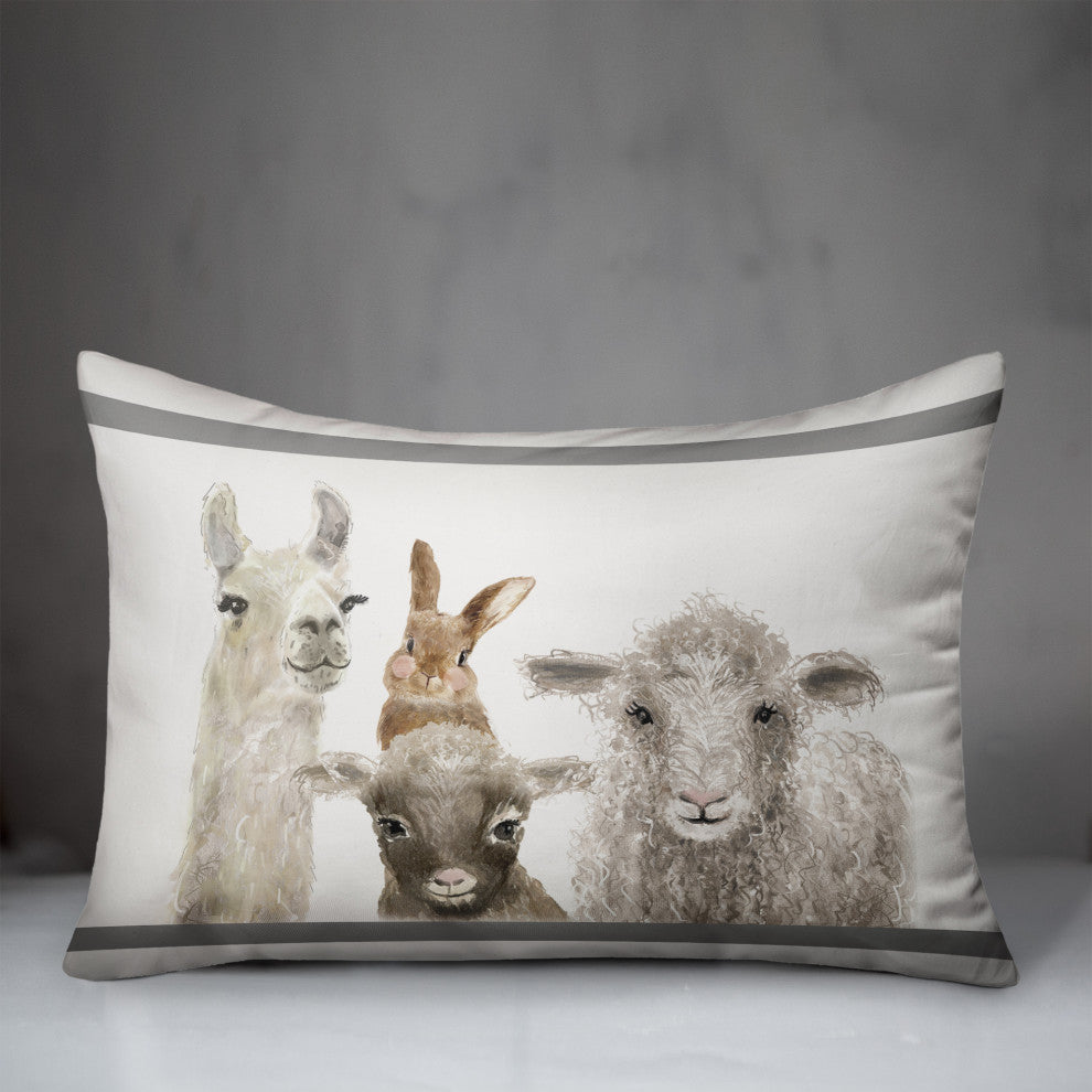Baby Barn Animals 14"x20" Spun Poly Pillow
