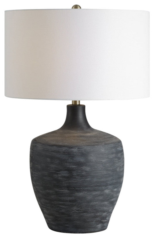 Uttermost Graphite Ribbed Table Lamp