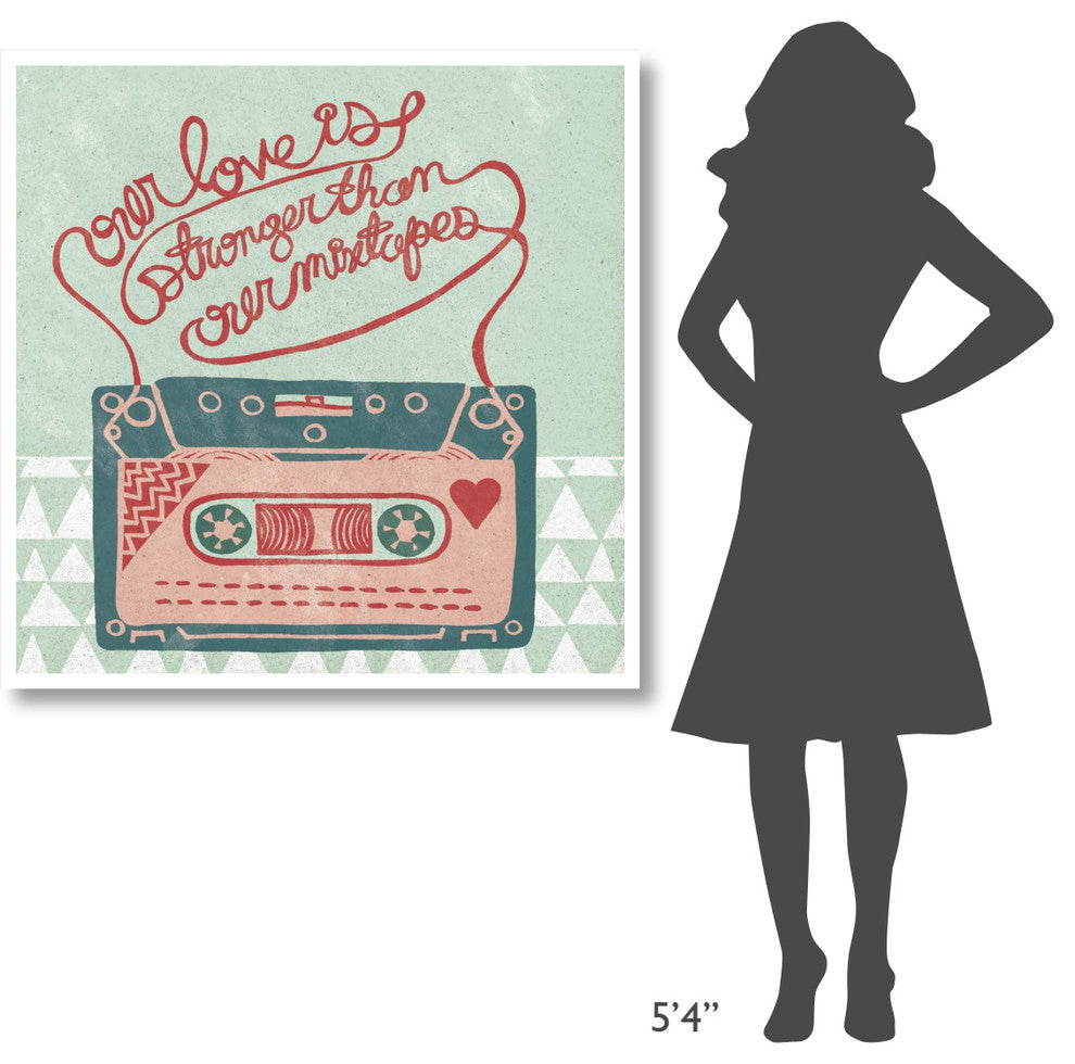"Retro Cassette" Digital Paper Print by Mary Urban, 42"x42"