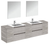 84" Vanity Set with Mirror and Sink Sansa by Royo, Sandy Grey, 84"