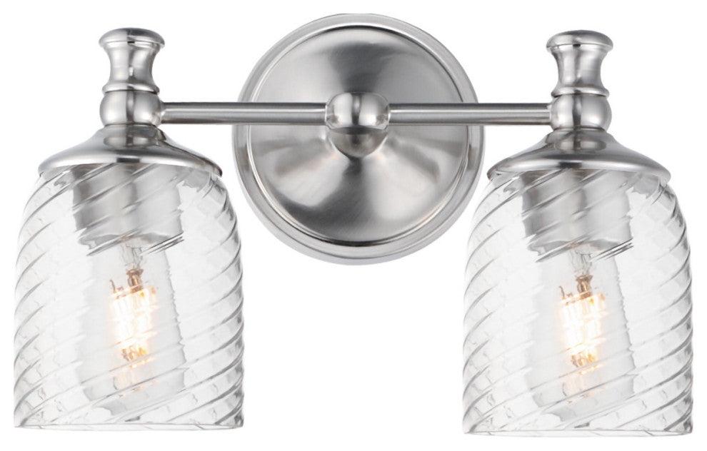 Maxim 21352 Swirl 2 Light 14"W Vanity Light - Satin Nickel