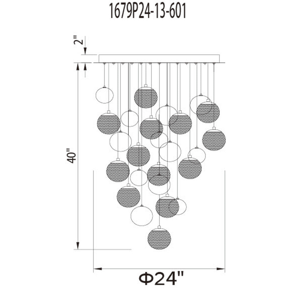 CWI Lighting 1679P24-13-601 Siena 13 Light Chrome Chandelier