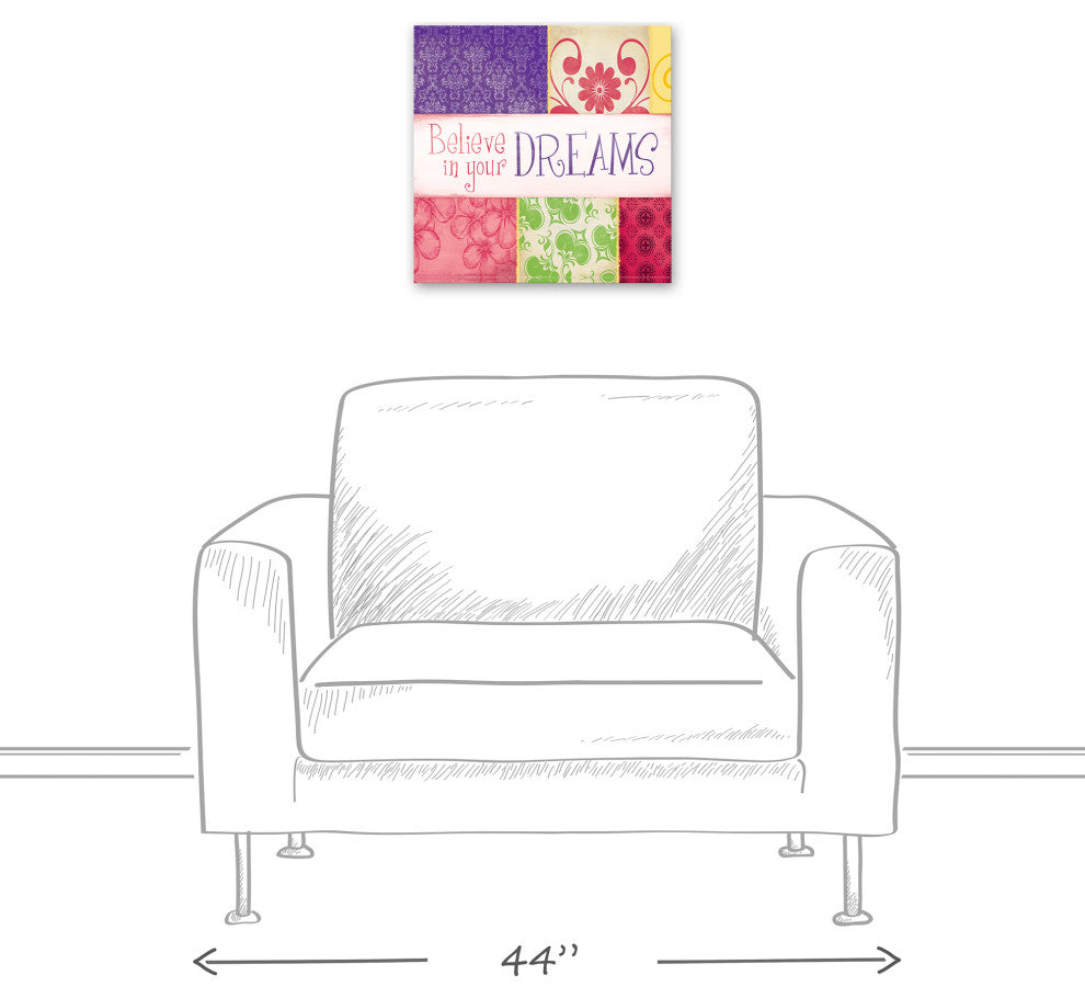 Believe In Your Dreams 16x16 Canvas Wall Art