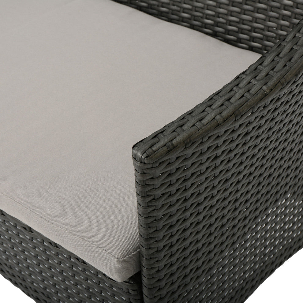 GDF Studio 2-Piece Fidelor Outdoor Gray PE Wicker Set