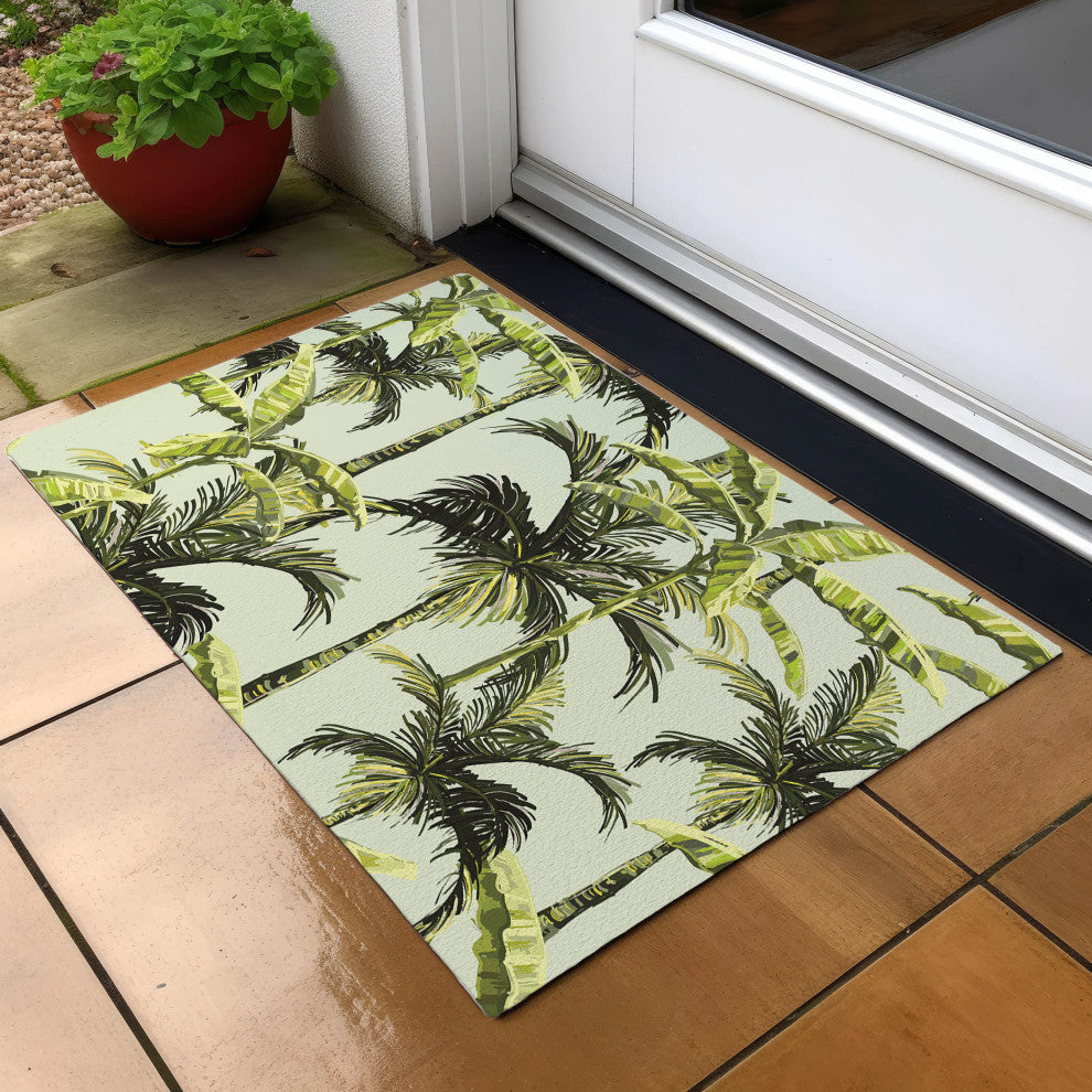 Indoor/Outdoor Tropics TC10 Aloe Machine Washable 1'8" x 2'6" Rug