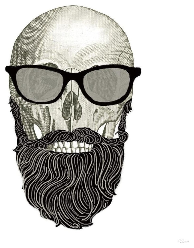 "Hipster Skull I" Digital Paper Print by Sue Schlabach, 26"x26"